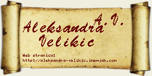 Aleksandra Velikić vizit kartica